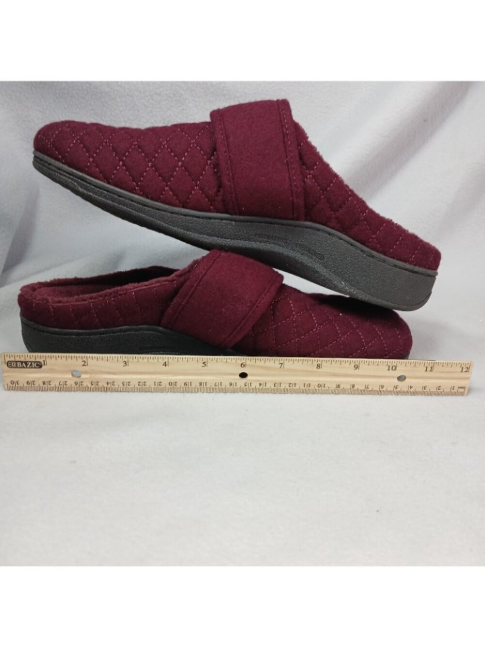 Vionic Carlin Adjustable Hook and Loop Burgandy Quilted Pattern Orthotic Size 10 - Picture 13 of 16